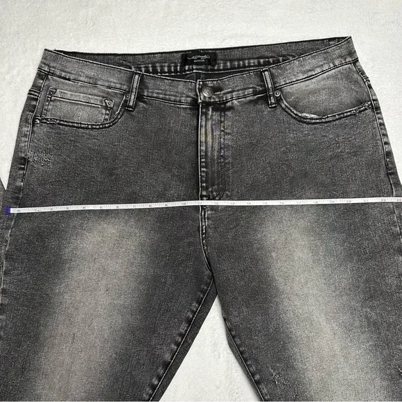 Ed Hardy Tiger Men's Jeans Slim Taper 39 x 31 Black/Grey Zipper-fly NWOT - Picture 11 of 15